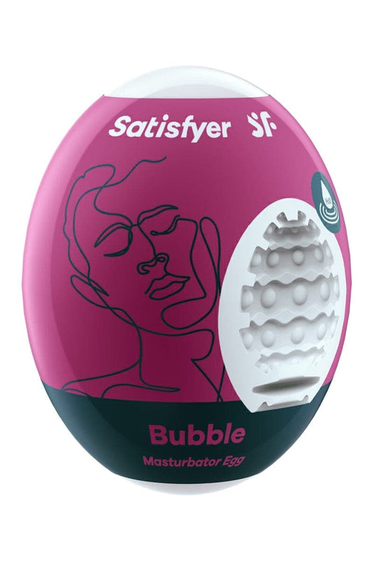 Oeuf de masturbation homme Egg Bubble 7 x 5cm à usage unique - Satisfyer