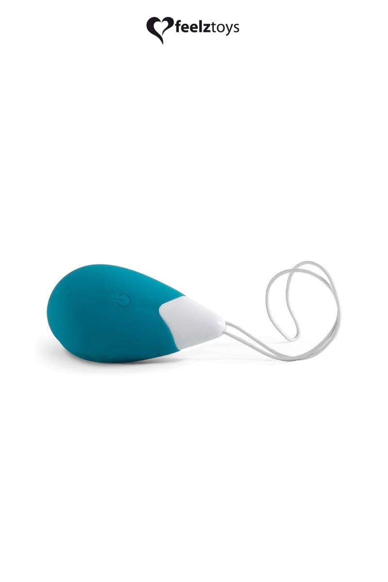 Oeuf vibrant stimulation vaginale et clitoridienne turquoise - Feelztoys