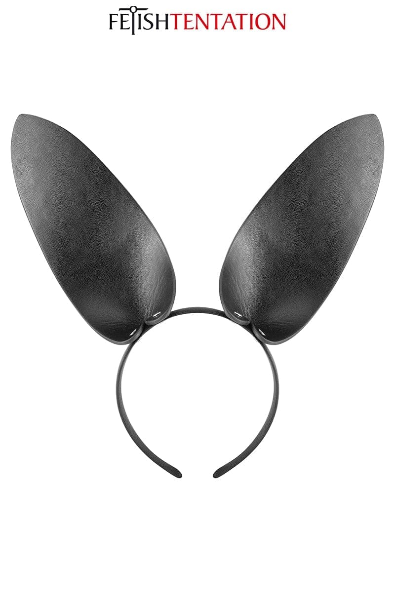 Oreilles de lapin en simili cuir noir sexy accessoire jeux de rôle BDSM - Fetish Tentation