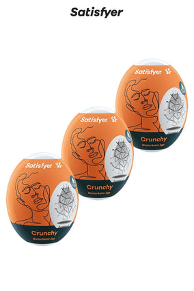 Pack de 3 masturbateurs de poche Riffle Eggs Crunchy 7 x 5 cm - Satisfyer
