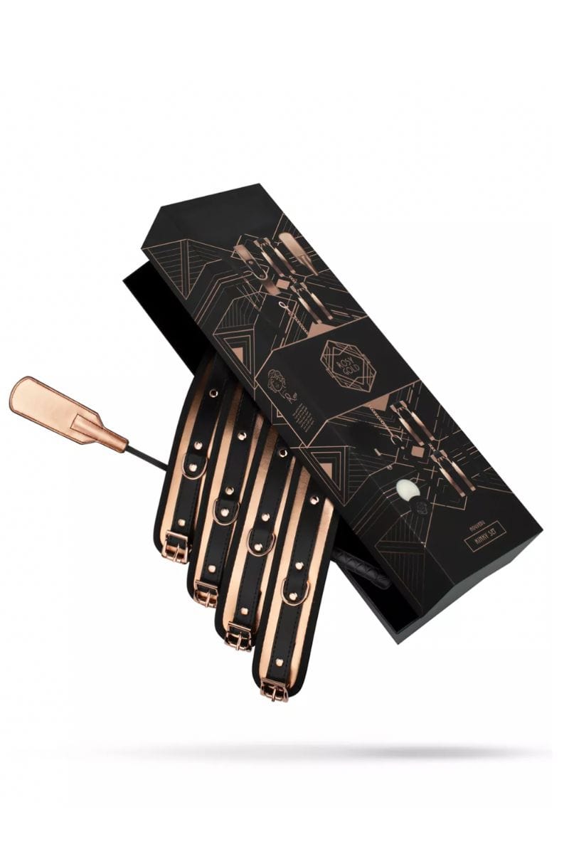 Pack de 9 accessoires de luxe BDSM idéal domination - Rosy Gold