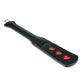 Paddle en cuir noir et 3 coeurs rouge punitions bdsm 44,5 cm - Easytoys