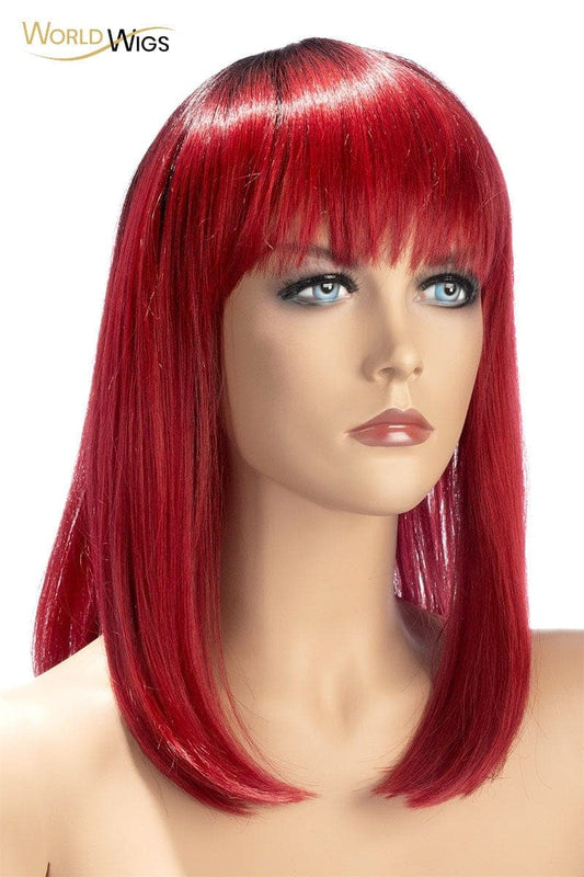Perruque coquine lavable effet naturel Elvira dégradé rouge - World Wigs