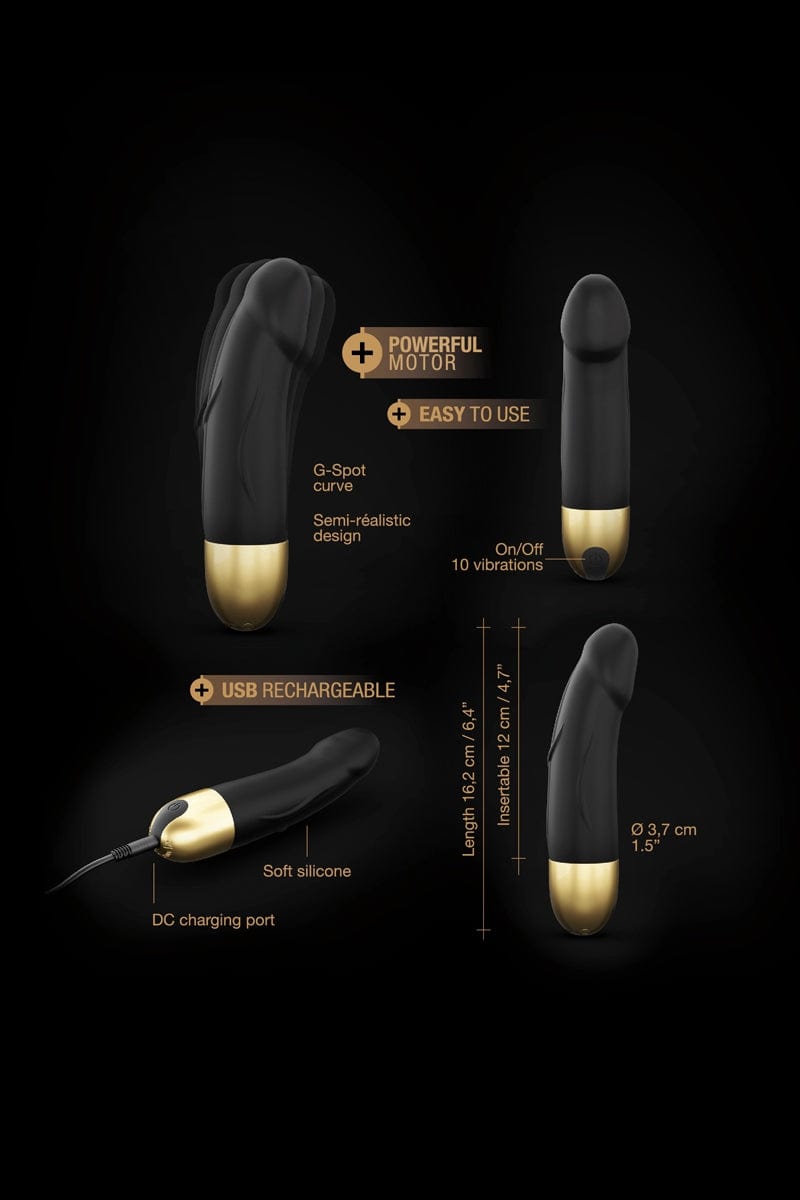 Petit vibro féminin poing G rechargeable Real Vibration gold S 2.0 - Dorcel