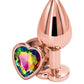 Plug anal aluminium coeur Rose Gold M - Rear Assets