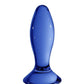 Plug anal de luxe unisexe en verre translucide bleu follower 11.5cm - Chrystalino