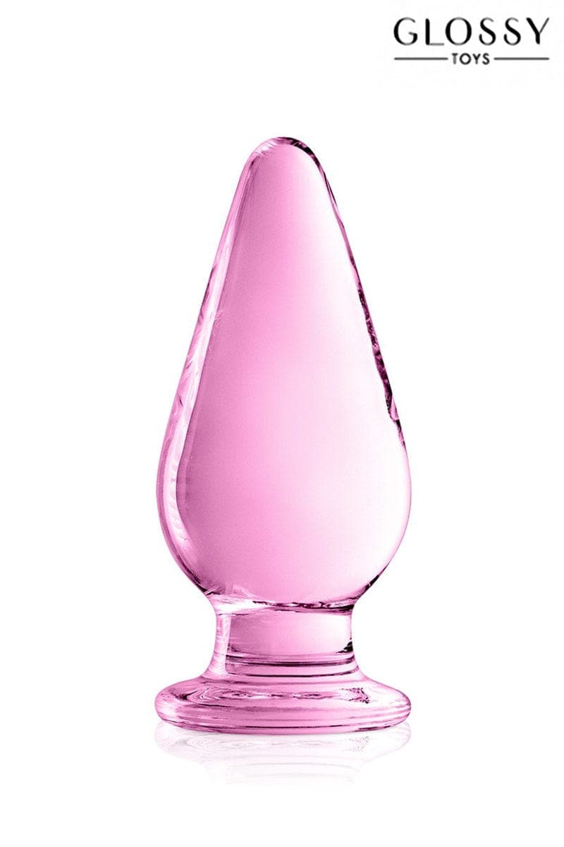 Plug anal deluxe en verre rose pour plaisir anal n°26 11,5cm - Glossy Toys