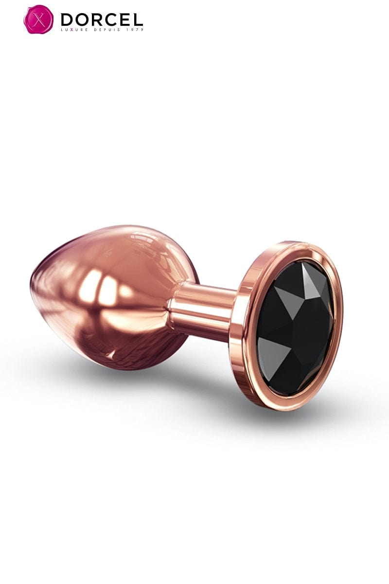 Plug anal en aluminium avec bijou diamant noir taille M 8,3cm 88g - Dorcel