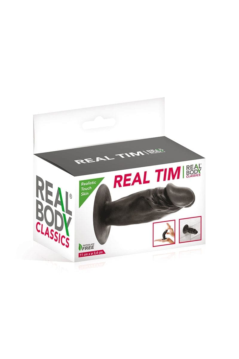 Plug anal en forme de verge noir réaliste et flexible 11cm Tim - Real Body
