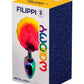 Plug anal en métal et ponpon multicolore 7x2,8 cm Taille S - Wooomy