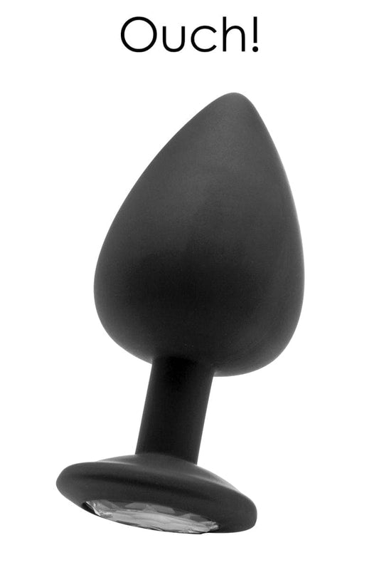 Plug anal en silicone noir flexible Diamond Butt Plug taille XL 8cm insérables - Ouch!