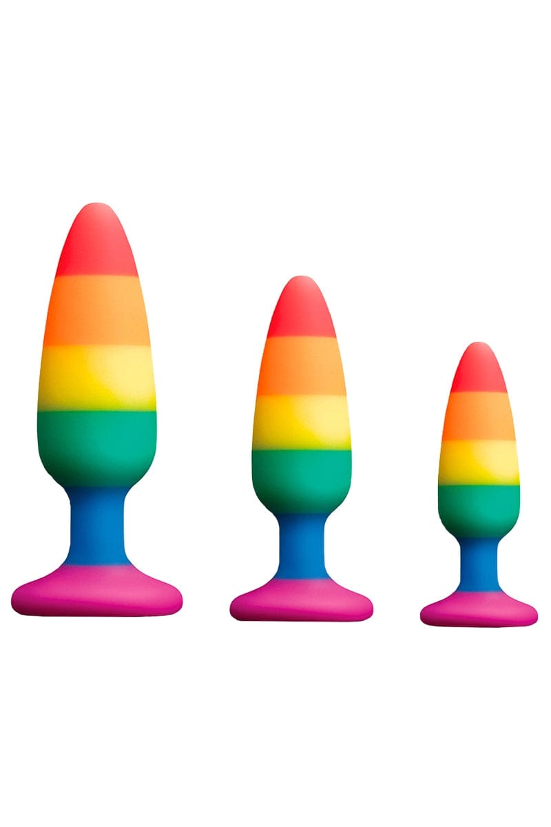 Plug anal LGBT arc en ciel Hiperloo taille S 9 x 2,4cm - Wooomy