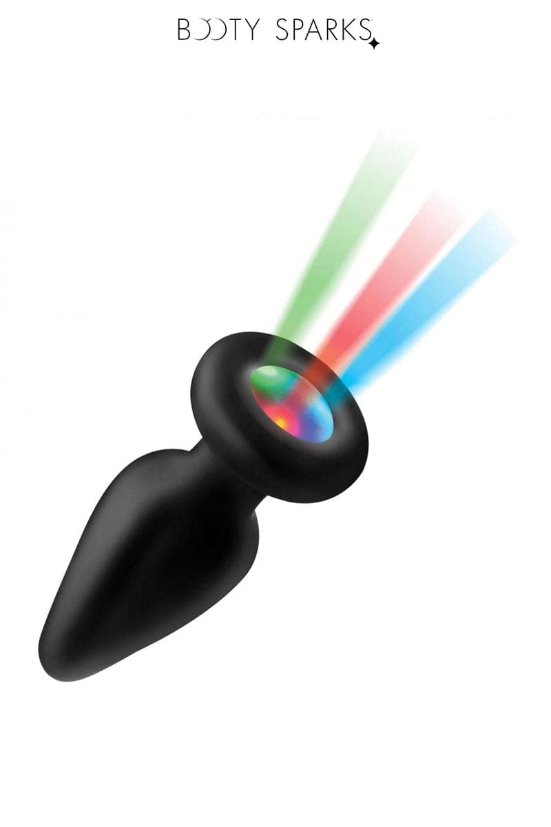 Plug anal lumineux M en silicone led 3 couleurs - Booty Sparks
