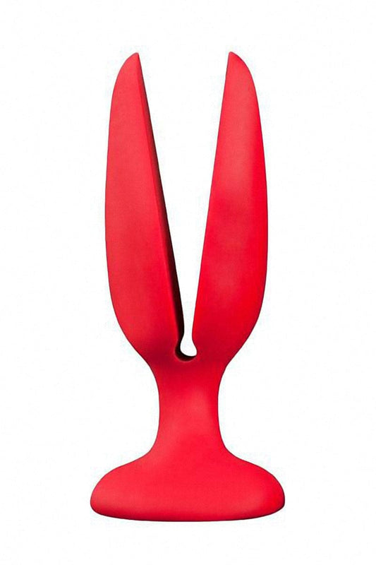 Plug anal ouvert avec ventouse 15 cm rouge en silicone - expert