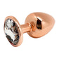 Plug anal rose gold bijou rosebud Tralalo strasstransparent Taille L - Wooomy