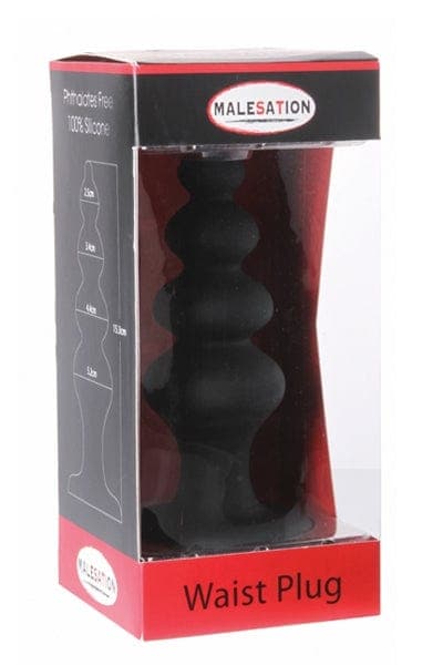 Plug anal silicone avec vetouse 2,5 à 5,2 cm Waist - Malesation