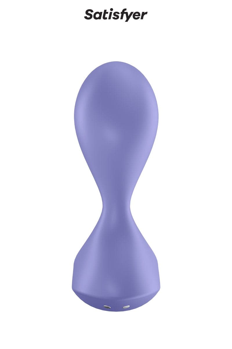 Plug anal unisexe connecté en silicone Sweet Seal lilas taille M 11cm - Satisfyer