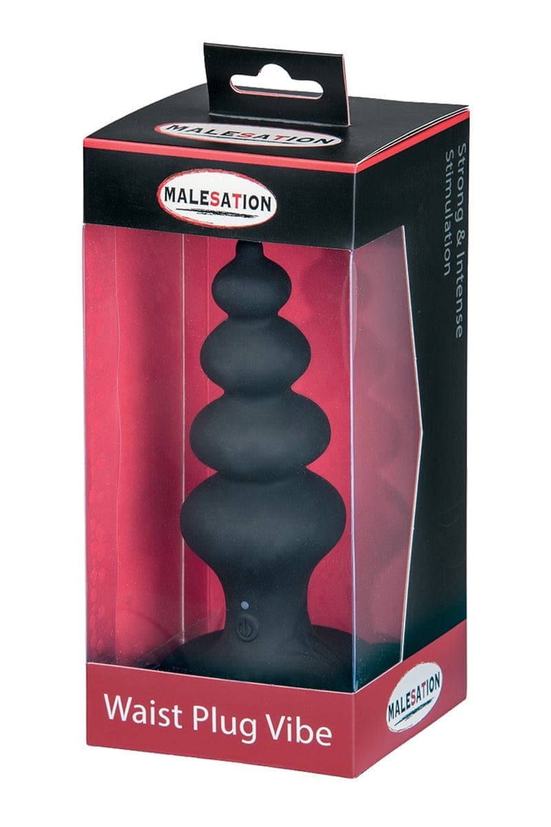 Plug anal vibrant en silicone avec ventouse 2,5 à 5,2 cm Waist - Malesation