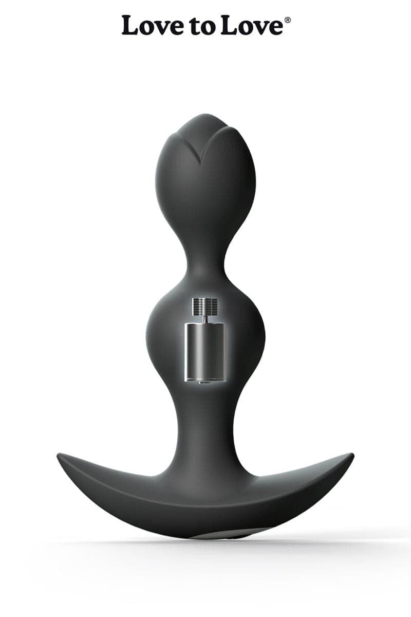 Plug anal vibrant mixte rechargeable 10 modes Twinny Bud noir - Love to Love