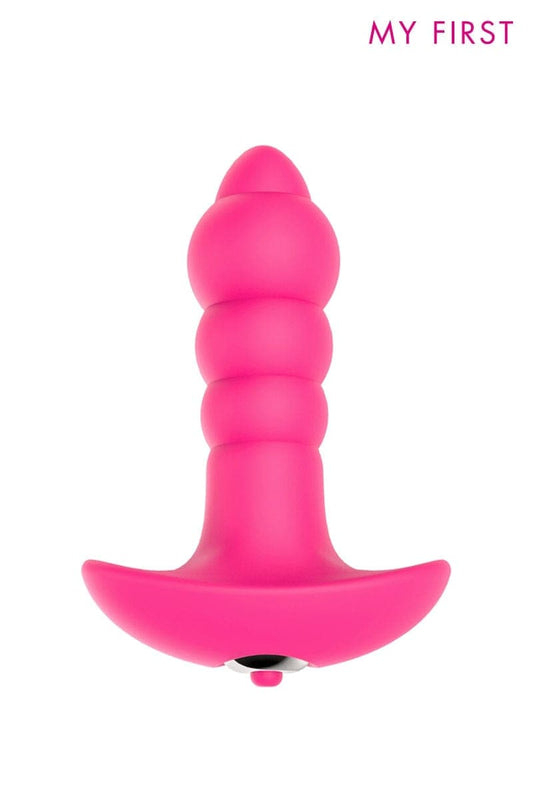 Plug anal vibrant silicone 10,7 x 3 cm Taboo + pile incluse - My First