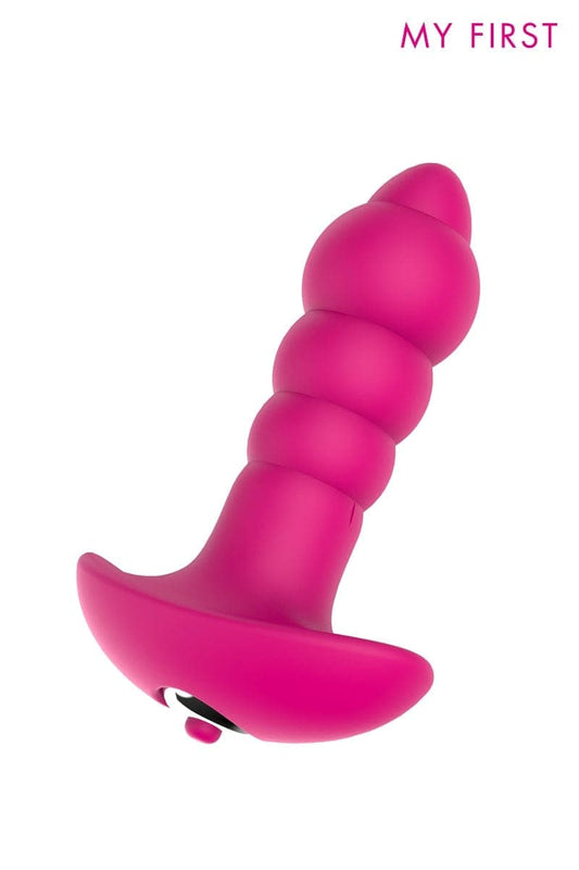 Plug anal vibrant silicone 10,7 x 3 cm Taboo + pile incluse - My First