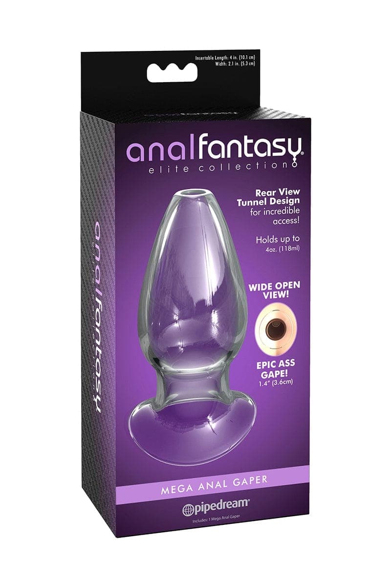 Plug anal XXL creux en verre transparent Mega Anal Gaper 10,1cm insérables - Pipedream