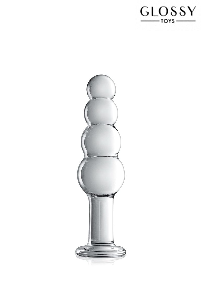 Plug de luxe en verre translucide pour plaisir anal n°9 Clear - Glossy Toys