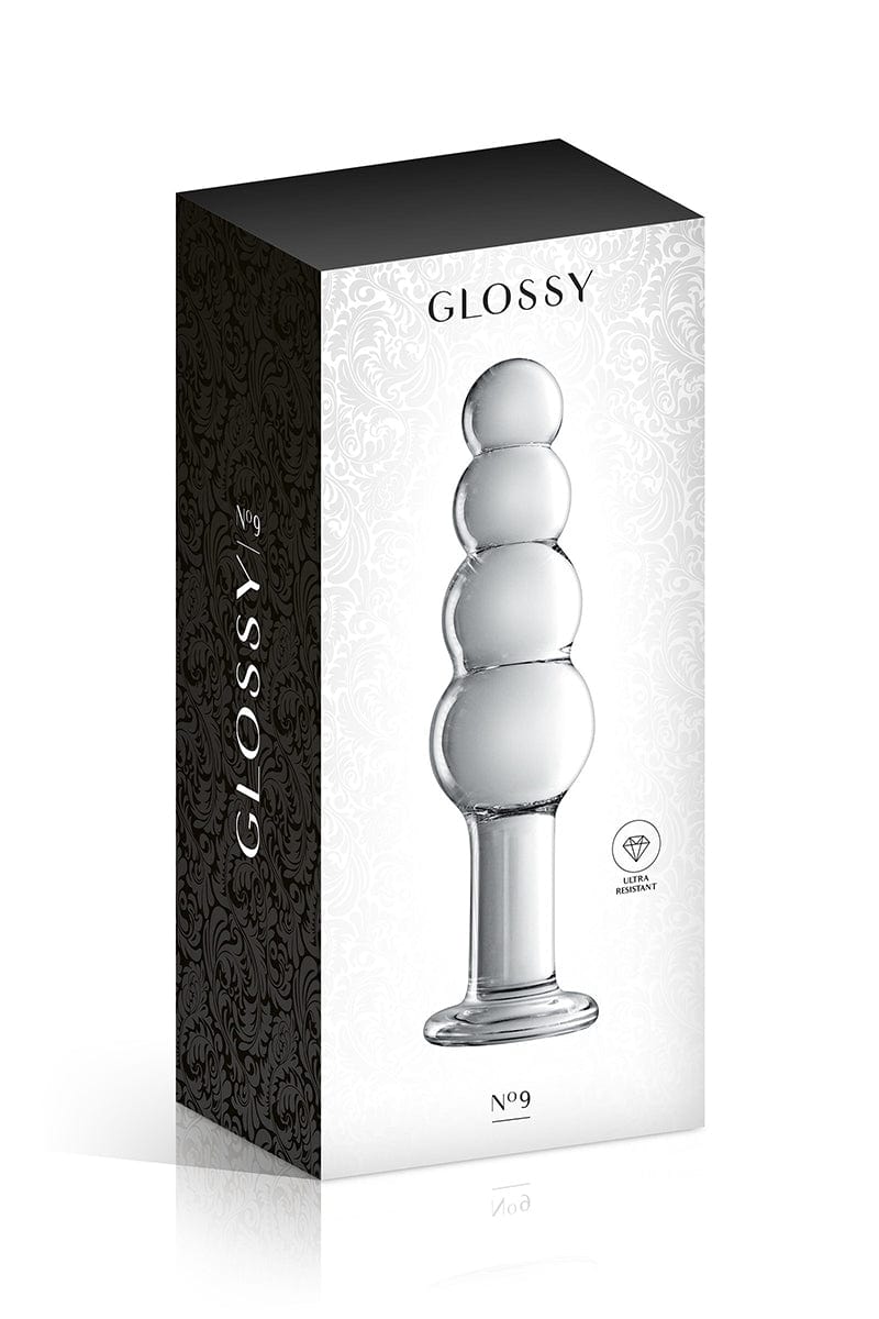 Plug de luxe en verre translucide pour plaisir anal n°9 Clear - Glossy Toys