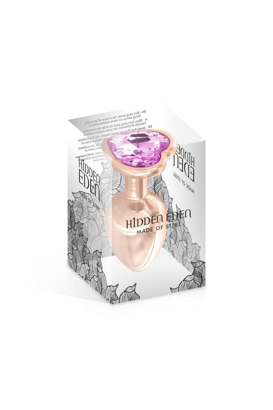Plug unisexe pour initiation au plaisir anal bijou coeur rose gold S 7cm - Hidden Eden