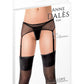 Porte-jarretelles sexy en résille à larges mailles noir Penelope - Anne d'Alès