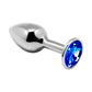 Rosebud anal en métal doux bijou avec strass bleu L longueur 8cm - Alive