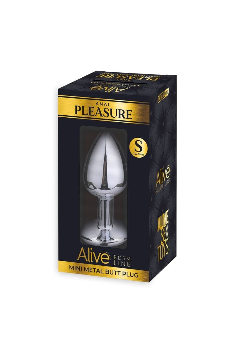 Rosebud pour plaisir intime anal métal avec strass rouge S 6,3cm - Alive