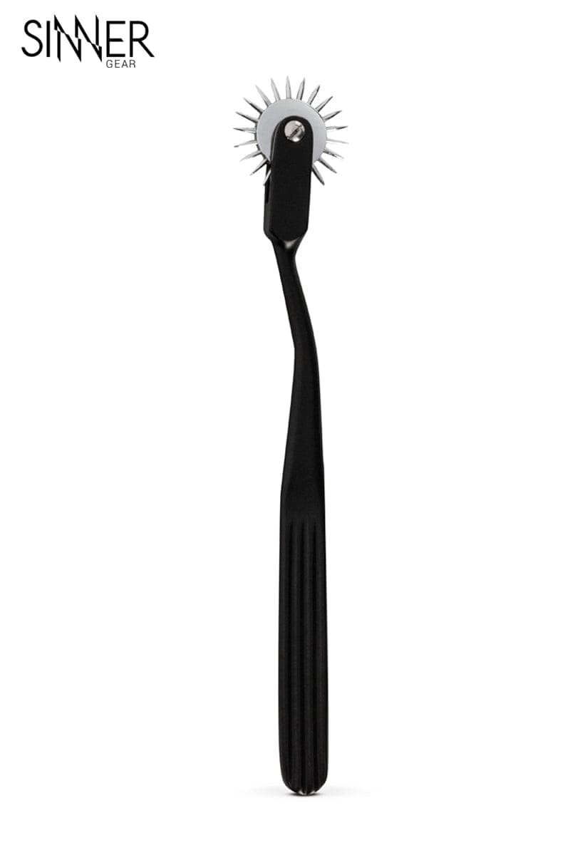 Roulette de Wartenberg BDSM crantée noire en acier inoxydable - Sinner gear