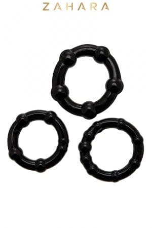 Set 3 Cockrings noir