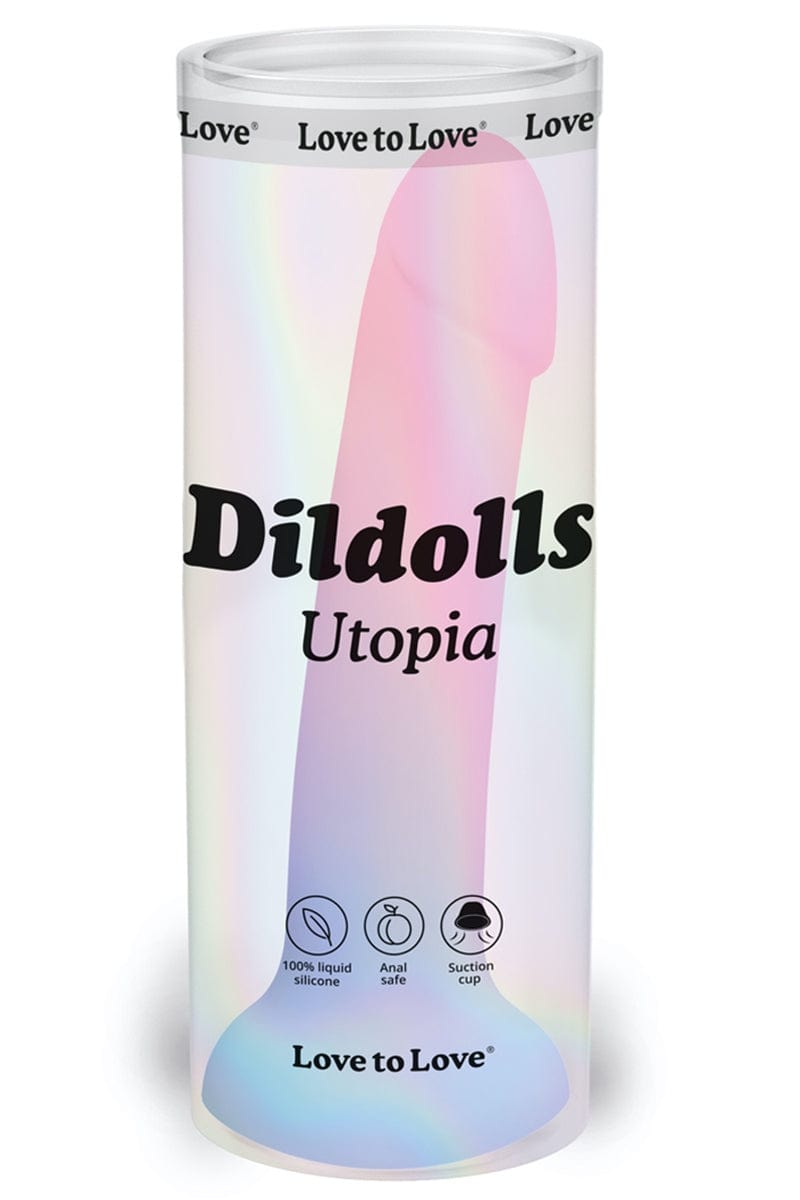 Sextoy rose et bleu en silicone Dildolls Utopia 14cm - Love to Love