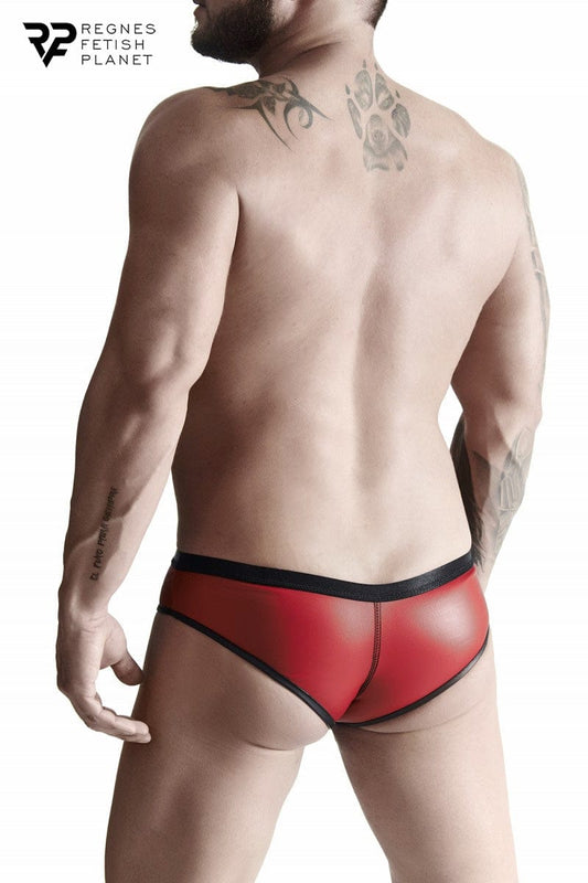 Slip sexy pour homme rouge wetlook effet latex sexy - Regnes