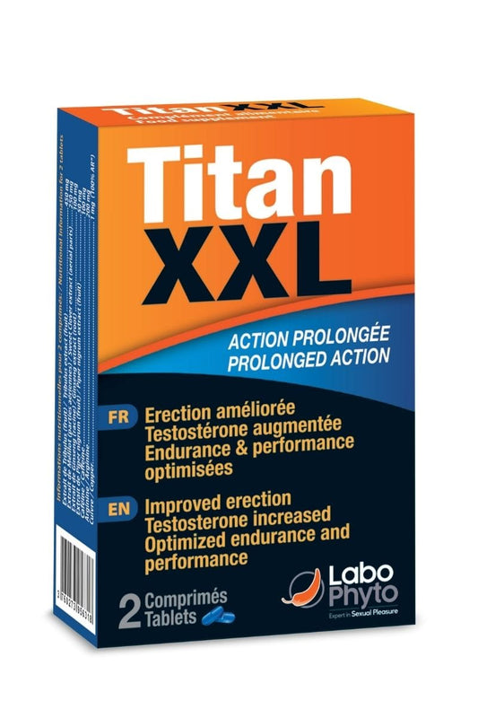 Stimulant sexuel aphrodisiaque pour hommes Titan XXL (x2 gélules) - Labophyto
