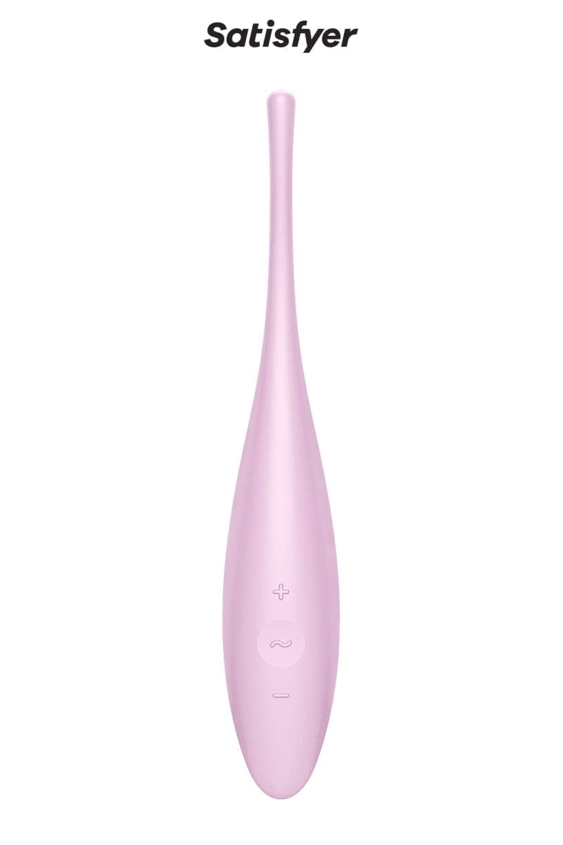 Stimulateur 12 modes vibrant externe connecté Twirling Joy rose - Satisfyer