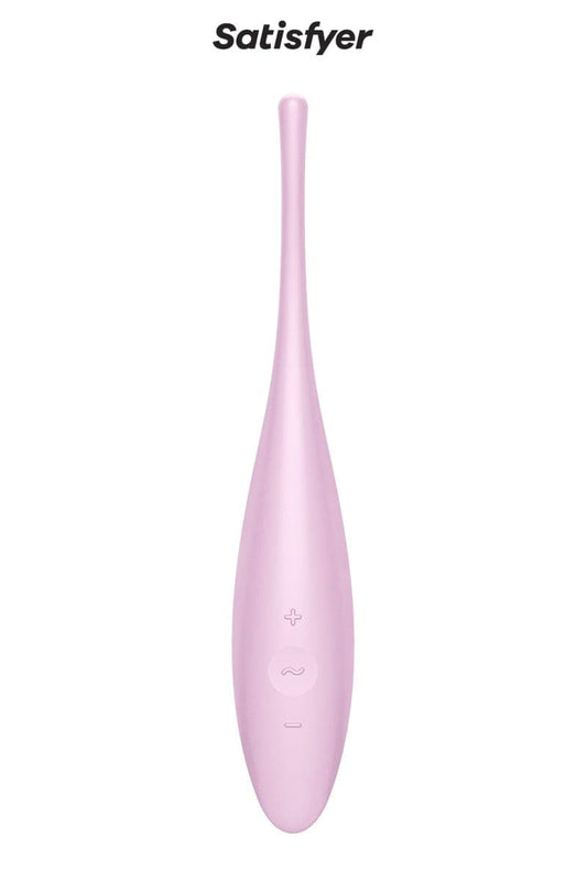 Stimulateur 12 modes vibrant externe connecté Twirling Joy rose - Satisfyer