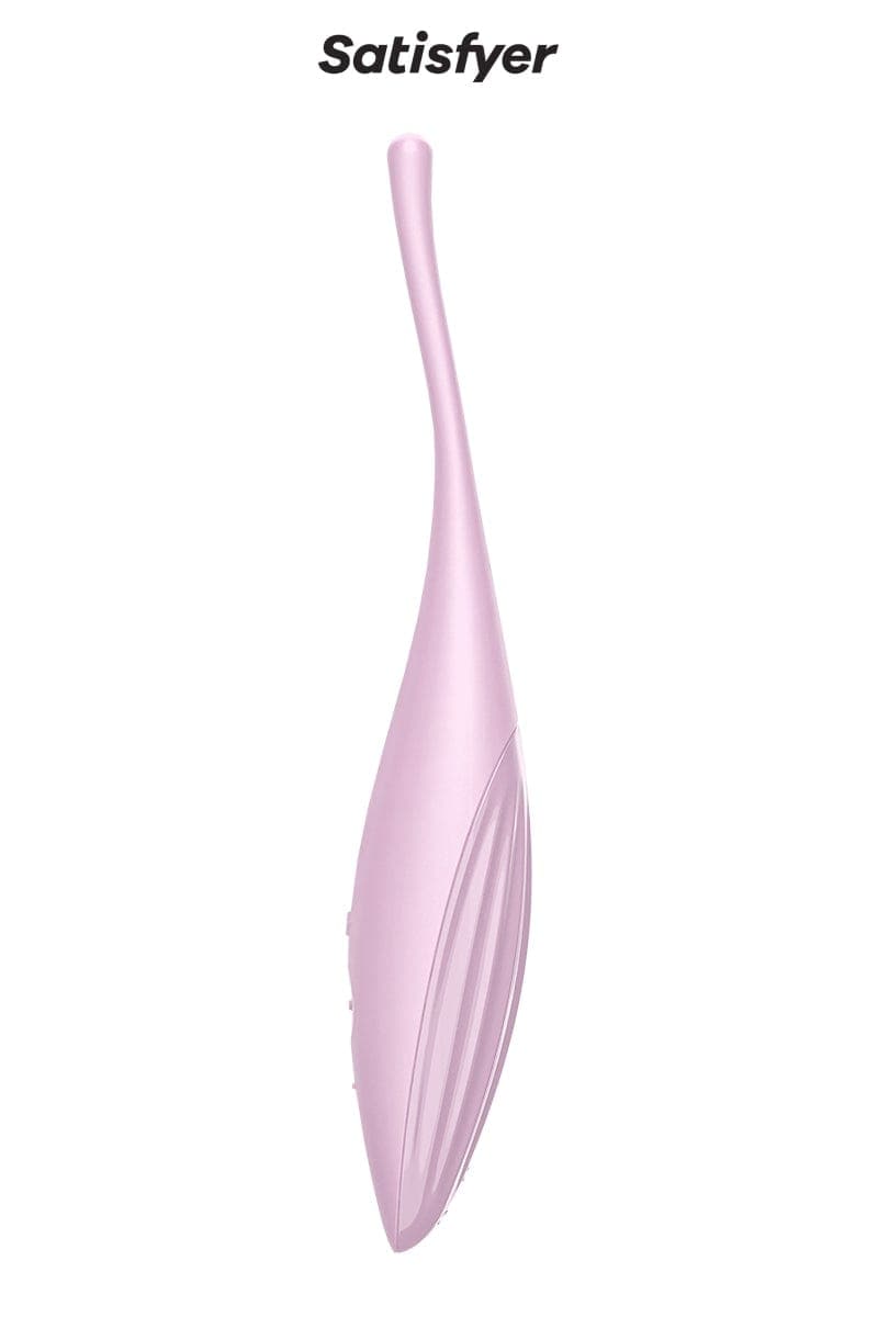 Stimulateur 12 modes vibrant externe connecté Twirling Joy rose - Satisfyer