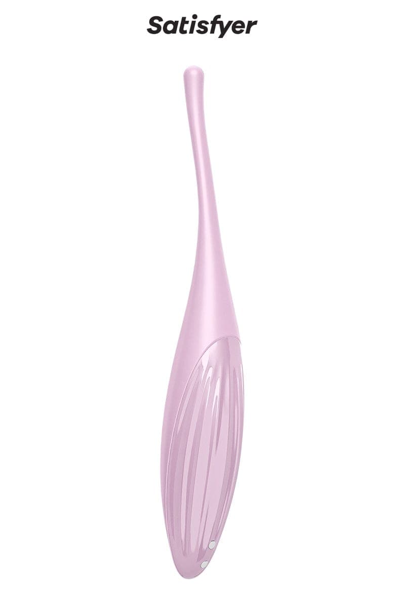 Stimulateur 12 modes vibrant externe connecté Twirling Joy rose - Satisfyer