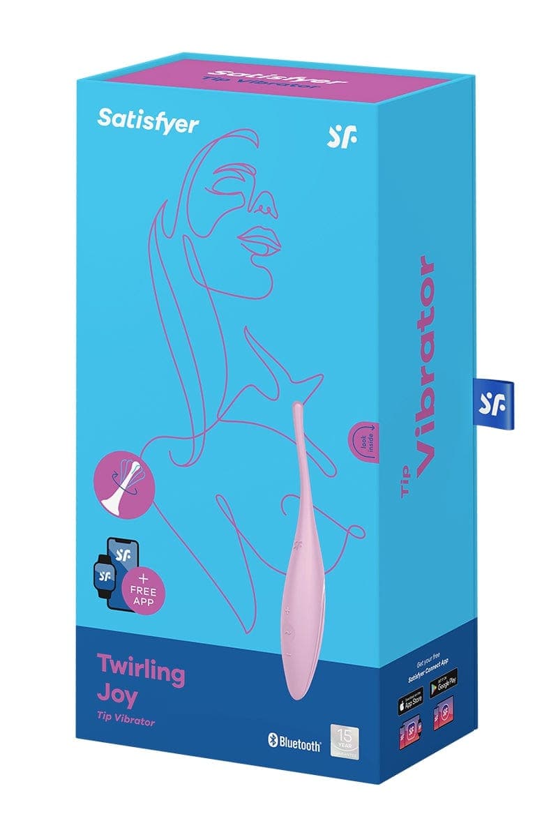 Stimulateur 12 modes vibrant externe connecté Twirling Joy rose - Satisfyer