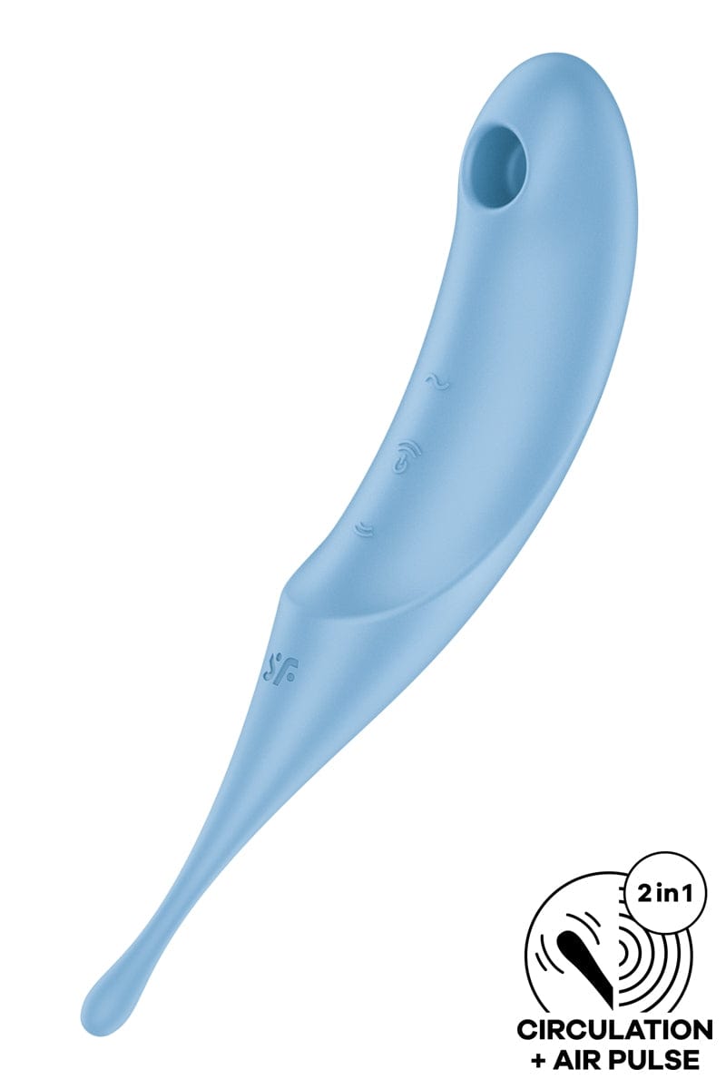 Stimulateur clito air pulsé Twirling Pro bleu - Satisfyer