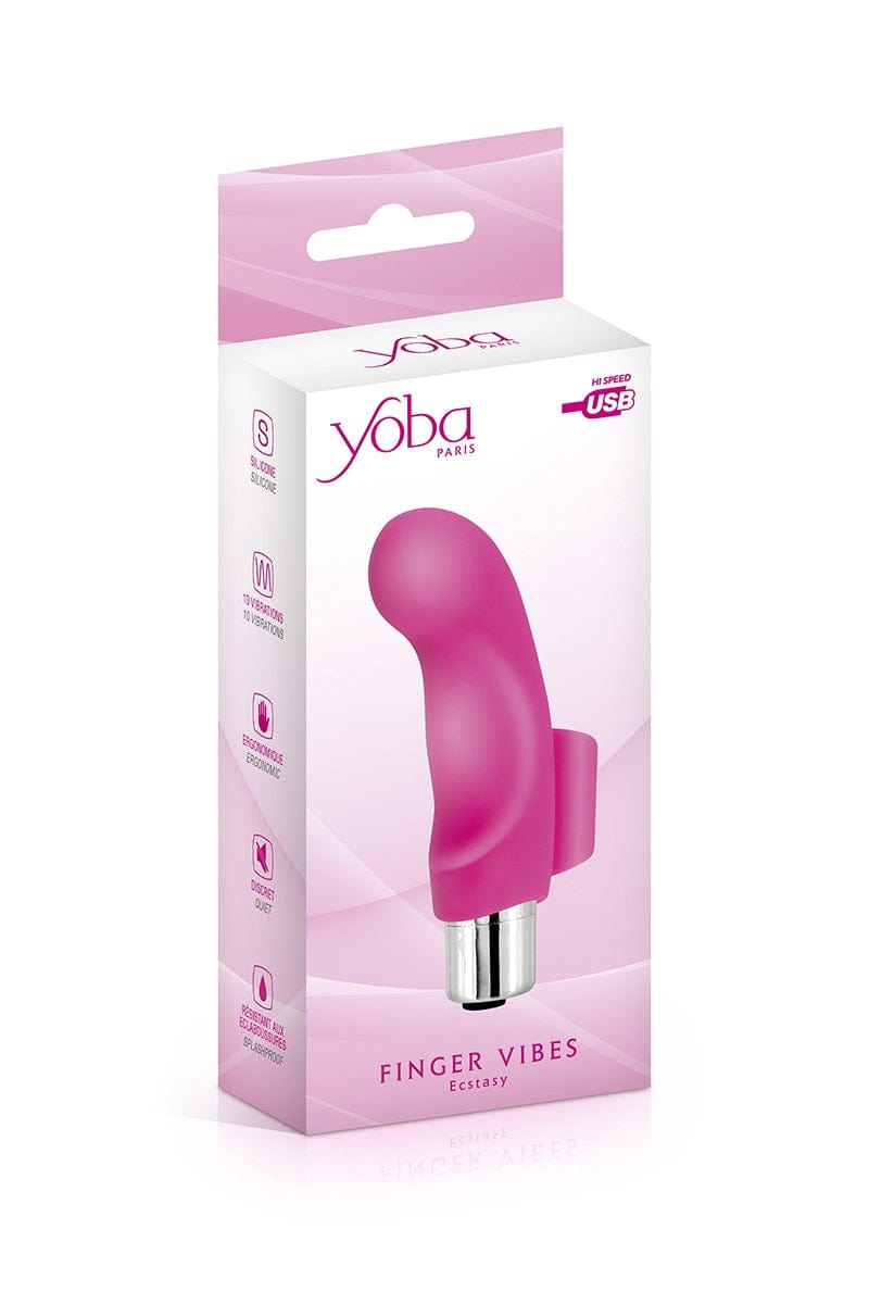 Stimulateur doigt chinois 10 modes vibrant Ecstasy 9,5cm rose - Yoba