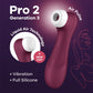 Stimulateur Pro 2 Generation 3 Air Pulse & Air Liquid bordeaux - Satisfyer