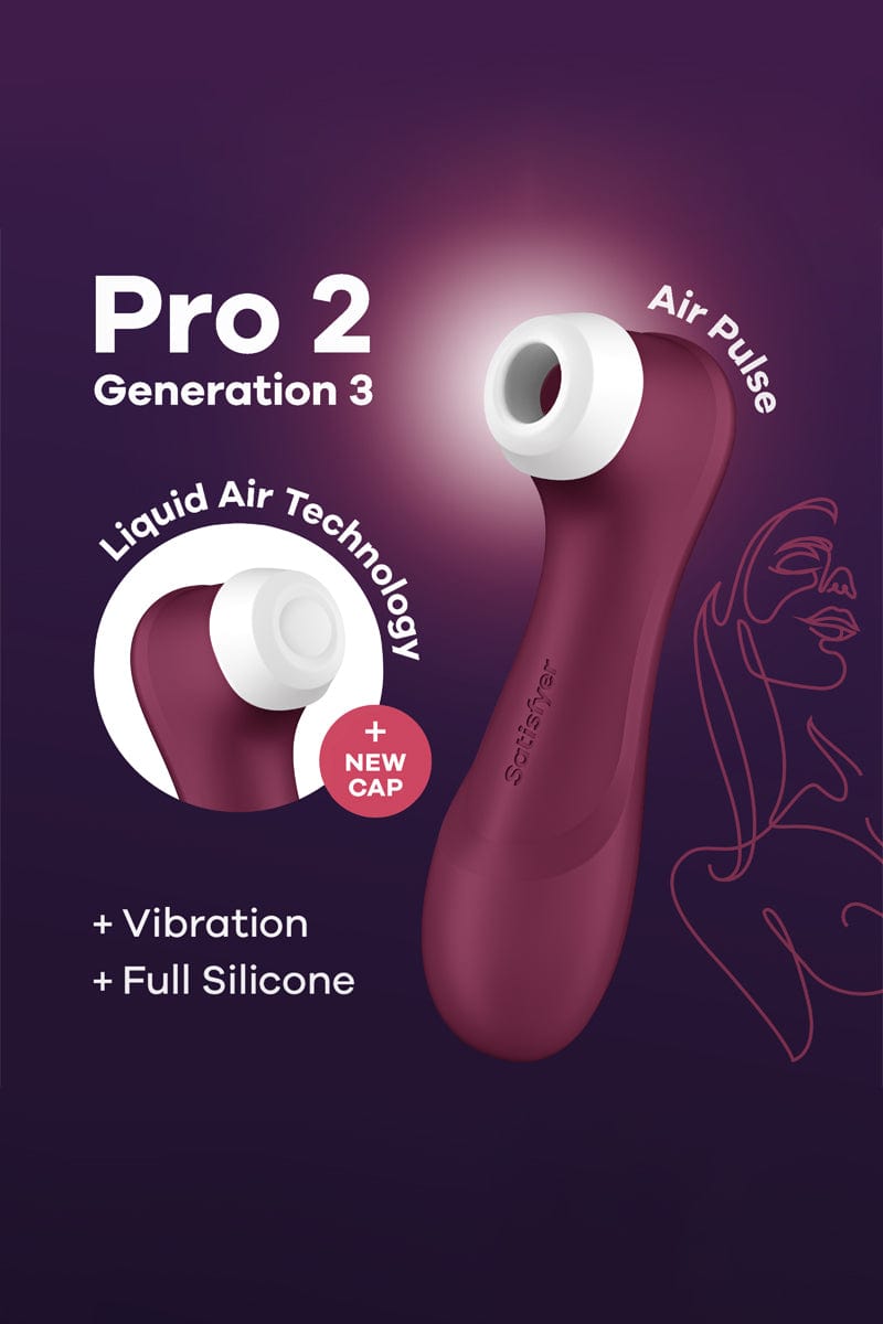 Stimulateur Pro 2 Generation 3 Air Pulse & Air Liquid bordeaux - Satisfyer