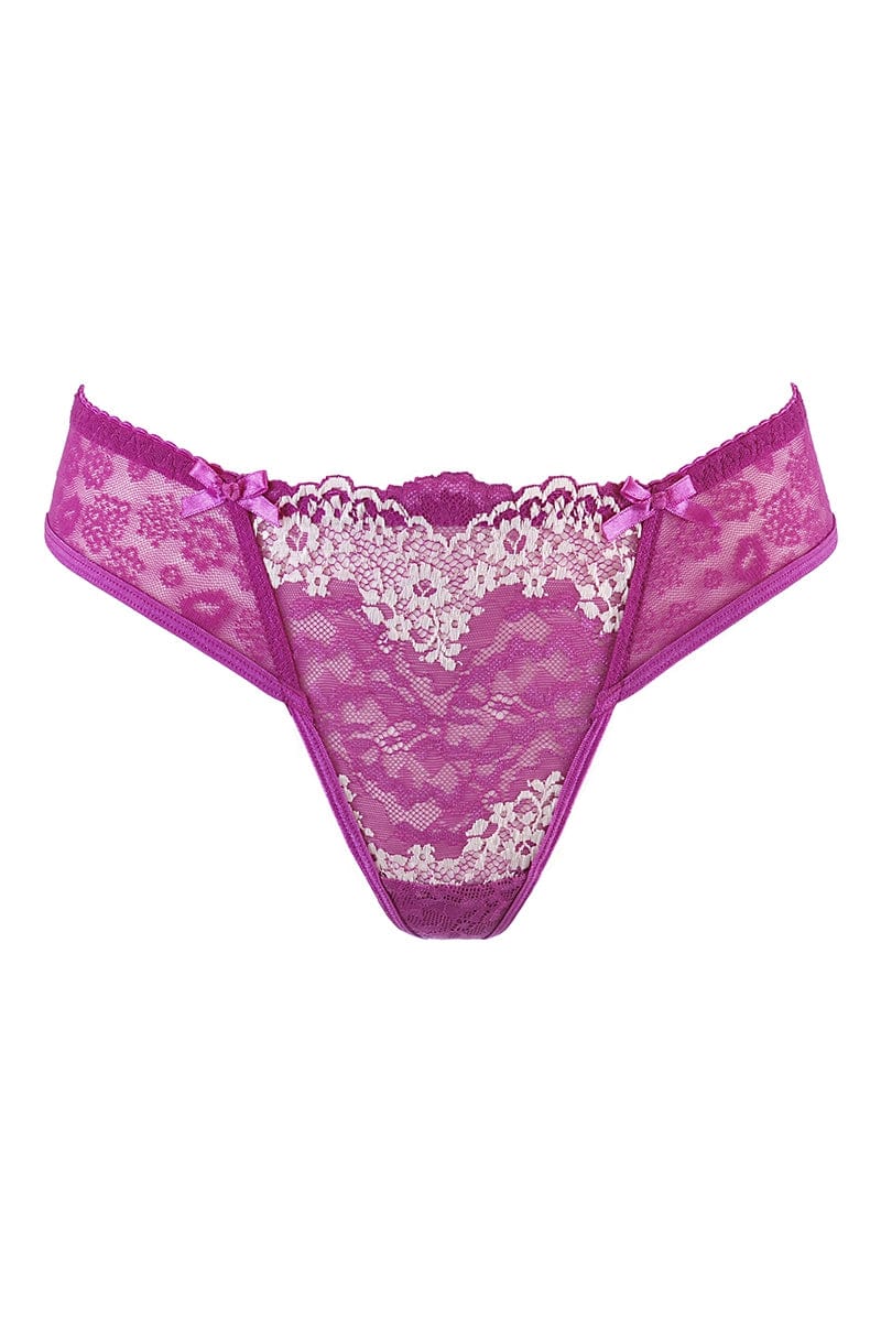 String fuchsia dentelle sexy V-9748 - Axami