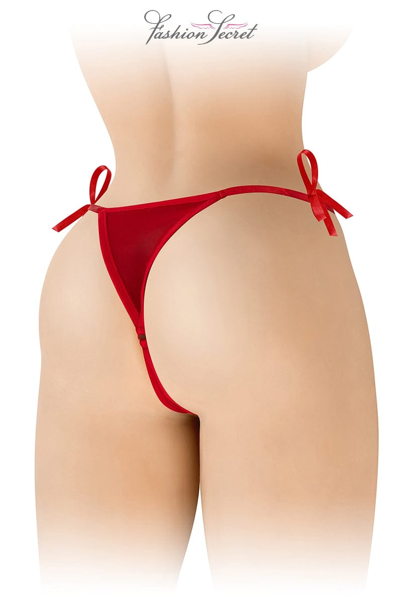 String rouge ouvert à nouer aux hanches Stella - Fashion Secret TU