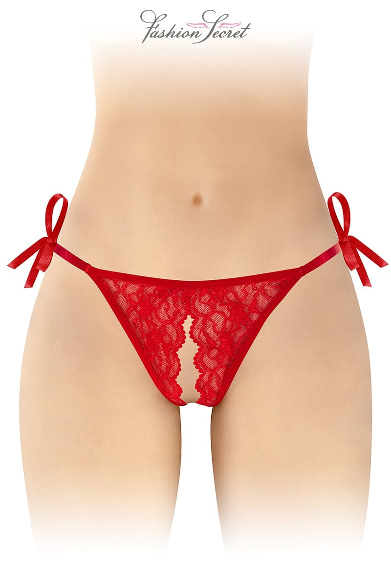 String rouge ouvert à nouer aux hanches Stella - Fashion Secret TU