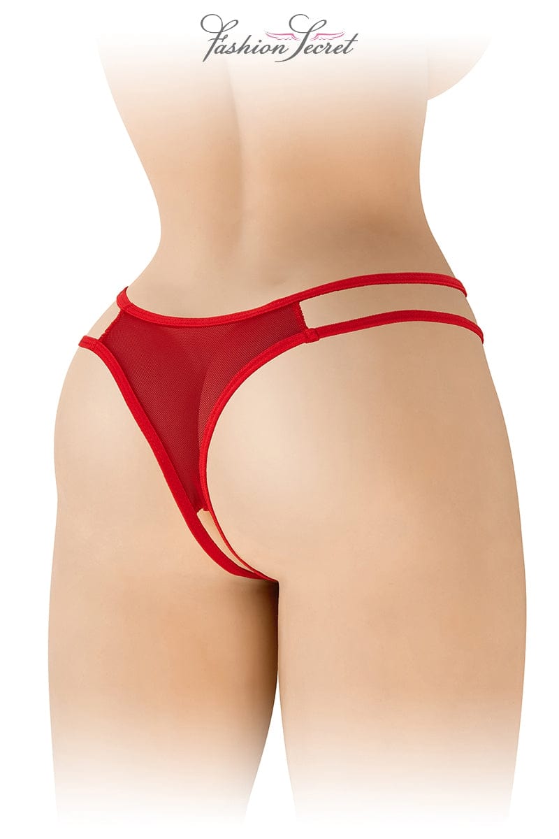 String rouge ouvert en dentelle extensible Victoria - Fashion Secret TU